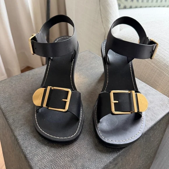 Chloé Women's Rebecca Ankle Strap Slingback Buckled High Heel Sandals - Picture 2 of 11